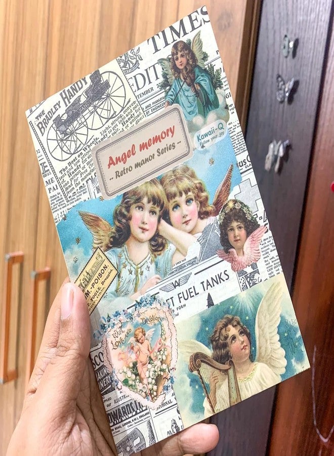 DD Retails Vintage Decorative Sticker Book || Aesthetic Deco Sticker Book for Scrapbooking & Creative Journaling || Paper Cutout & Sticker Book with Paper Sticker (Pack of 1) (Angel Memory) - Image 1